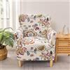 FANSU Copripoltrona 1 Posto Chesterfield Elasticizzato, Stampa di Fiori e Foglie Poltrona Club da Cocktail Lavabile Tub Chair Copripoltrona per Camera da Letto Soggiorno (Petali esotici)