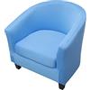 Highdi 2 Pezzi Copripoltrona 1 Posto Chesterfield Elasticizzato, Poltrona Club da Cocktail Antiscivolo Rimovibile Tub Chair Copripoltrona per Camera da Letto Bar (Tinta Unita - Azzurro)