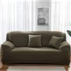 Odot Copridivano 4/3/2/1 Posti Poliestere Colore Scuro, Copridivano Elasticizzato Universale, Copri Divano AntiGraffio, Copri Divano con Braccioli, Fodera Divano Antiscivolo (2 posti,Oliva)