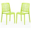 SIEDITI FUORI E DENTRO Sedie in polipropilene con fibra di vetro impilabili per interno, cucina o sala da pranzo, per esterno e giardino, sedie da bar e ristorante, design moderno - Anna (2 Sedie, Verde lime)