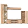 vidaXL Parete Attrezzata Porta TV con Luci LED Rovere Sonoma