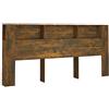 vidaXL Testiera con Scomparti Rovere Fumo 220x18,5x104,5 cm
