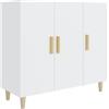 vidaXL Credenza Bianca 90x34x80 cm in Legno Multistrato