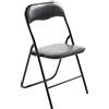 CLP Sedia Pieghevole Felix in Plastica (PVC) I Sedia Chiudibile Telaio in Metallo E Seduta in Plastica Imbottita I Sedia Riunioni Ospiti, Colore:Nero/Nero