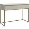Selsey Scrivania per computer con 2 cassetti, telaio in metallo, 120 x 50 x 80 cm, tortora con gambe dorate
