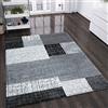 VIMODA Tappeto Pelo Corto Turchese Blu Grigio e Bianco Soggiorno Tappeti Moderni Sguardo delle Mattonelle Pratico - Nero, 160x230 cm