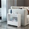 [en.casa] Consolle da Divano (AxLxP) 60 x 55 x 20 cm Tavolino Laterale con Contenitore Portaoggetti Portalibri - Bianco