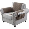 Bieyaet Copribraccioli Fodera per Bracciolo del Divano, Cuscini Poggiatesta per Divani, Fodera per Poltrona, Pet Friendly Fodera per Divano Aderente (Taupe,2 Seater | 4 pc)