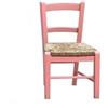 Giaquinto Sedia bambini legno/paglia 31x30x51h cm Rosa BABY