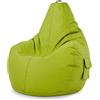 Green Bean© Poltrona a sacco con schienale 80x70x90cm - Sedia Gaming 230 litri di imbottitura accogliente, morbida, e lavabile - Cuscino pavimento Pouf Sgabello Poltrona da gioco Relax Verde