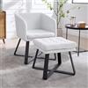 chairus Poltrone da Salotto con Poggiapiedi Sedia Lounge Imbottita in Velluto Poltroncina Moderna Design con Gambe in Metallo per Soggiorno/Camera da Letto, Bianco