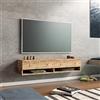 [en.casa] Consolle da Parete (AxLxP) 29,5 x 140 x 31,5 cm con 2 Ante e Scomparti Armadio a Muro con Apertura a Ribalta Mobile Porta TV - Rovere Rustico