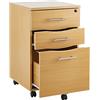 MMT Furniture Designs Ltd MMt Furniture Designs Piedistallo sotto scrivania a 3 cassetti in legno di faggio per ufficio, con serratura, 5 ruote antiribaltamento, pu� contenere cartelle sospese, 40 x 44 x 65