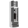 Generic BDW - Armadio con scaffale superiore, 4 ante, 2 cassetti, per la camera da letto, il soggiorno, il corridoio, 234 x 60 x 51 cm, (bianco/grigio)