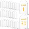 HCLZOE 30 Set di Cartelli in Acrilico Ad Trasparente con Supporti per Fogli Ad Vuoti, Numeri da Tavolo Ad DIY per Ricevimenti di Nozze, Feste