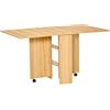 DecHome - Tavolo da Pranzo Pieghevole, 140x80x74 cm, Legno Naturale