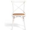 Biscottini Sedie sala da pranzo legno massello 86x42x46 cm - Sedia cucina e soggiorno in rattan - Sedie in legno da esterno e interno - Sedia legno bianca Cross