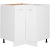 vidaXL Mobile angolare Lyon, 75,5x75,5x81,5 cm, Legno ingegnerizzato, Bianco, Contenitore bagno & cucina, Mobile sotto lavello, Montabile a parete, Organizer casa