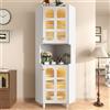 BENMWS Armadio Angolare Bianco 60x160cm, con Strato di Vernice - Comodino Multifunzionale per Soggiorno, Libreria, Bagno, Camera da Letto, Sala da Pranzo