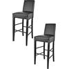 t m c s Tommychairs - Set 2 sgabelli alti e moderni modello Luisa per cucina e bar, struttura in legno di faggio color nero, Seduta e Schienale Imbottiti e Rivestiti in pelle artificiale colore nero
