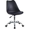 Brigros WeHome - sedia ufficio moderna disponibile in diversi colori per camerette di ragazzi sale studio sale d'attesa sedia da ufficio con seduta in ecopelle (Black)