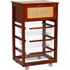 LIBEROSHOPPING.eu - LA TUA CASA IN UN CLICK Carrello da cucina con ruote LANDHELL LUSSO portapane e portafrutta (Ciliegio)