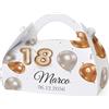 FERDINANDO FAMA' FAMÀ - Scatoline Portaconfetti Compleanno Borsetta Palloncini - Bomboniera Personalizzabile in Cartoncino Pregiato - 24 Scatoline