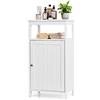 LIFEZEAL Mobiletto Bagno Salvaspazio, Armadietto Bagno Piccolo con un'Anta e un Ripiano, Antiribaltamento e Piedini Antiscivoli, Mobiletto Cucina, Moderno e Mutiuso, 45 x 30 x 84 cm (bianco)