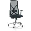 HJH Office 751014 Sedia professionale per ufficio AZURRO B tessuto/mesh ergonomica, supporto lombare flessibile, nero