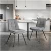 STOOLINK Set di 2 Sedie Sala da Pranzo, Sedia da Pranzo Imbottita in Velluto Moderna, Sedia da Cucina di Design a Scacchiera Senza Braccioli per Cucina, Soggiorno - Grigio