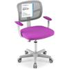 COSTWAY Sedia per Scrivania per Bambini, Sedia per Computer con Altezza Regolabile, Ruote, Sedile Girevole a Rete, Mobile Ergonomica per Bambini 3-10 Anni (viola)