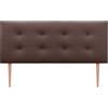 DHOME Testiera letto Capitoné. Testiera imbottita ACUALINE Tessuto e similpelle. Letto matrimoniale e singolo (similpelle cioccolato, 160x115cm con gambe (letti 150/160))