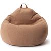 Lumaland Poltrona a Sacco Comfort Line - L - 80x90x50 cm - Bean Bag Interno ed Esterno per Giardino, Salotto, Balcone - Pouf Elegante e Morbido Outdoor & Indoor - Marrone