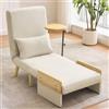 Idemon Design moderno: poltrona conversione 3 in 1 con funzione di sonno, con vassoio in legno, sedia pieghevole imbottita, seduta imbottita, poltrona lounge, letto singolo, adatta per soggiorno, camera da