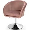 HOMASIS Sgabello da bar imbottito girevole a 360°, sedia in velluto con schienale regolabile in altezza con spugna elastica, sedia da pranzo caricabile fino a 120 kg, 61 x 52 x 72-86 cm (rosa)