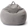 Lumaland Poltrona a Sacco Comfort Line - XXL - 100x120x50 cm - Bean Bag Interno ed Esterno per Giardino, Salotto, Balcone - Pouf Elegante e Morbido Outdoor & Indoor - Grigio Chiaro