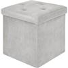 IlGruppone Pouf Contenitore In Velluto Quadrato Moderno Panca Cassapanca Soggiorno Panchina Per Ingresso Scarpiera Sgabello Panca Moderna - Grigio chiaro