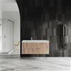 Kiamami Valentina - Mobile bagno sospeso 120cm bianco e rovere oro cannettato senza specchio Cortina