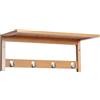 HOMCOM Appendiabiti con Mensola Attaccapanni a Parete con Ripiano Bambù 50 × 16 × 17.5cm