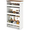 GIANTEX Carrello per Nicchia con Ruote, 4 Livelli，Carrello di Servizio Stretto Salvaspazio, da Bagno, Scaffale da Cucina Sottile 47,5 x 25 x 80,5 cm (Industriale+Bianco, Largo 25 cm)