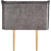 IDIMEX Testiera DELMO con gambe in legno, 90 cm, colore grigio, con rivestimento in tessuto, per letto singolo, testiera moderna