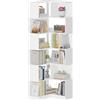 Hzuaneri Libreria, Scaffale Angolare a 7 Ripiani, 60 x 54 x 181,5 cm, per Soggiorno, Camera da Letto, Ufficio, Bianco BC29303X