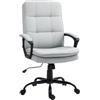 HOMCOM Sedia da Ufficio Ergonomica con Bracciolo e Schienale Alto, Poltrona da Ufficio Girevole con Funzione Oscillante e Altezza Regolabile, 63x70x102-112 cm, Grigio