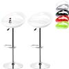 HUOLE Set di 2 Sgabello da Bar/Cucina, Altezza Regolabile e Girevole a 360°, Sgabelli Cucina Moderni Nordici Design in ABS con Schienale e Poggiapiedi, Struttura in Acciaio,43 * 43 * (81-101) cm