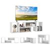 COSTWAY Mobile Porta TV Combinabile a 2 Pezzi, per TV Fino a 60'', Mobile TV a Angolo Soggiorno in Legno, con 4 Vani Aperti, Tavolo Media TV Multifunzionale, per Soggiorno, Camera da Letto (Bianco)