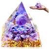 HINATAA Piramide di Orgonite, Cristalloterapia Pietre Sfera di Ametista, Pietre Chakra di Cristallo Tigre, Dell'albero Vita Piramidi Energetiche, Chakra Healing Meditazione Yoga (B)