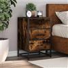 HaoChrymec Comodino Moderno con 3 Cassetti, Rovere Affumicato e Struttura in Metallo, Comodino Camera da Letto, Cassettiera Camera da Letto con Design Compatto, Mobile Multifunzione, 40 x 34.5 x 60 cm