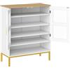 GIANTEX Scarpiera a 5 ripiani, scarpiera con ripiani regolabili, scarpiera autoportante con ventilazione, scarpiera per ingresso e corridoio (bianco, 70 x 35 x 93 cm)
