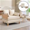 [en.casa] Poltrona Trasformabile in Letto con Apertura a Libro Divano Ribaltabile in Letto Singolo Rivestimento in Tessuto Cuscini Inclusi 81x88x68cm Beige