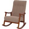 Mendler Sedia a dondolo HWC-K10, poltrona relax, legno FSC stoffa/tessuto bouclé (450g/m²) - taupe, color noce
